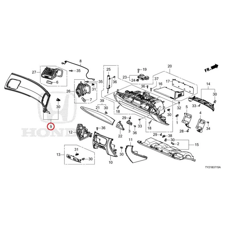 [NEW] JDM HONDA LEGEND HYBRID KC2 2016 Instrument panel garnish (passenger side) GENUINE OEM - Image 10