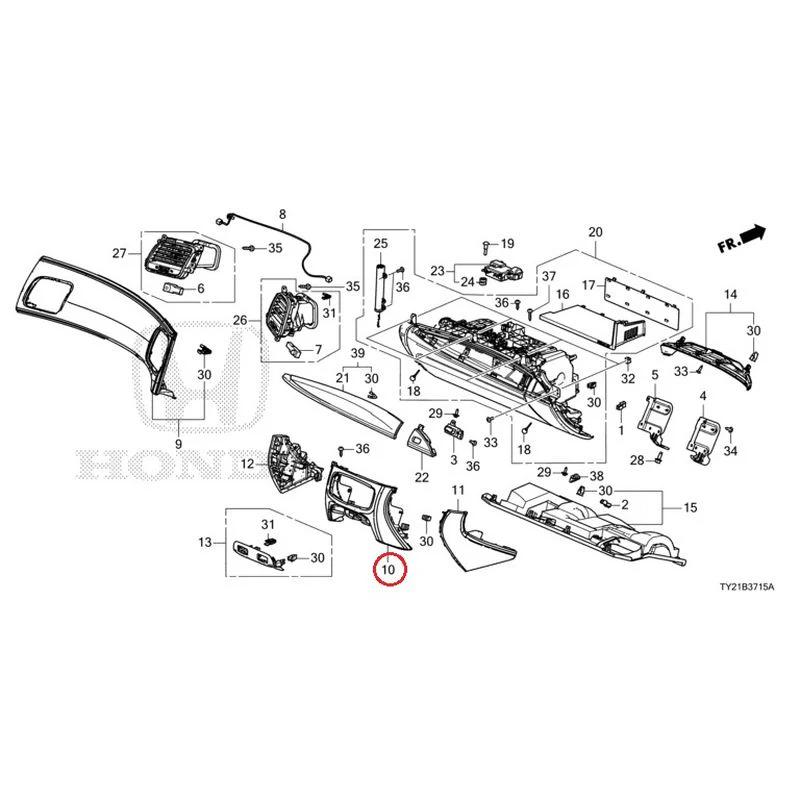 [NEW] JDM HONDA LEGEND HYBRID KC2 2016 Instrument panel garnish (passenger side) GENUINE OEM - Image 15