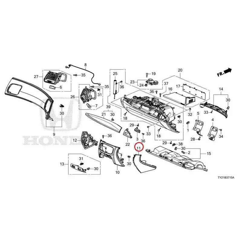 [NEW] JDM HONDA LEGEND HYBRID KC2 2016 Instrument panel garnish (passenger side) GENUINE OEM - Image 16