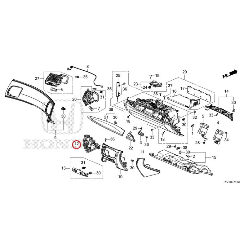 [NEW] JDM HONDA LEGEND HYBRID KC2 2016 Instrument panel garnish (passenger side) GENUINE OEM - Image 19