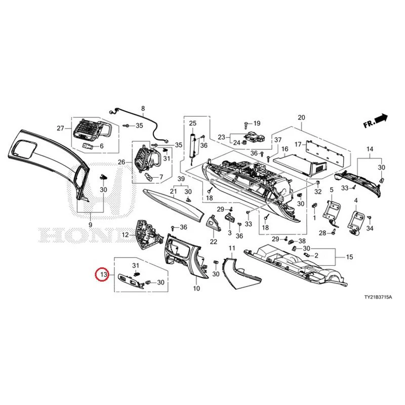 [NEW] JDM HONDA LEGEND HYBRID KC2 2016 Instrument panel garnish (passenger side) GENUINE OEM - Image 20