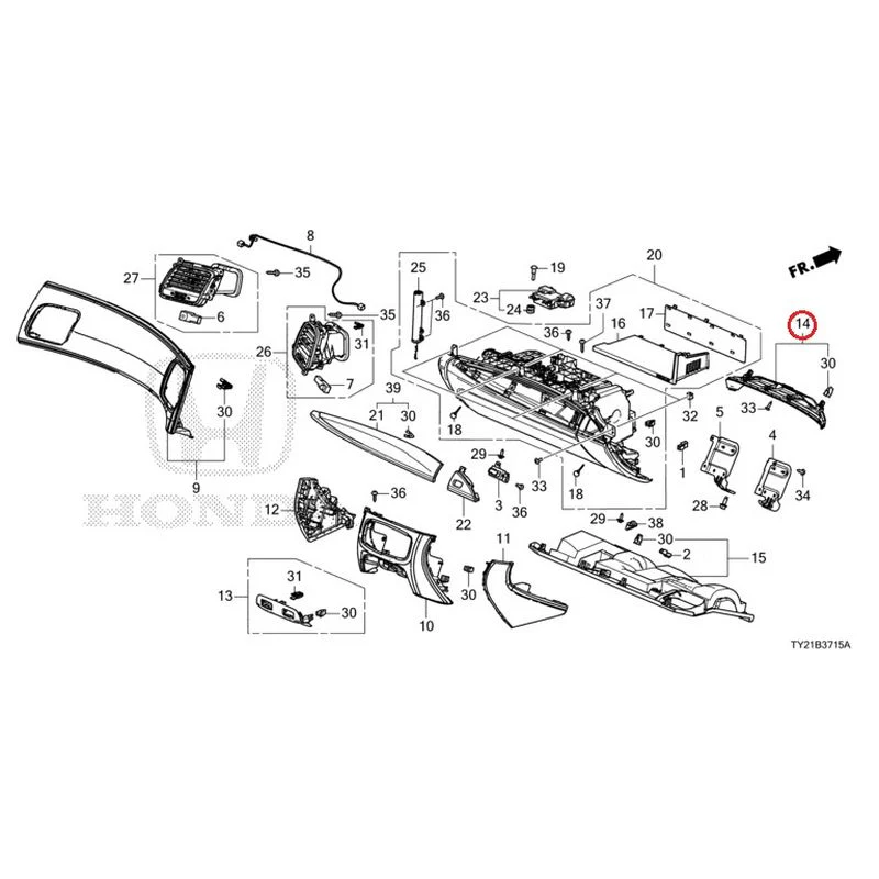 [NEW] JDM HONDA LEGEND HYBRID KC2 2016 Instrument panel garnish (passenger side) GENUINE OEM - Image 21