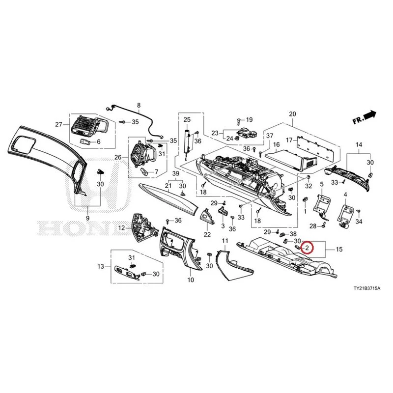 [NEW] JDM HONDA LEGEND HYBRID KC2 2016 Instrument panel garnish (passenger side) GENUINE OEM - Image 3