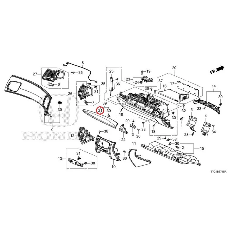 [NEW] JDM HONDA LEGEND HYBRID KC2 2016 Instrument panel garnish (passenger side) GENUINE OEM - Image 30