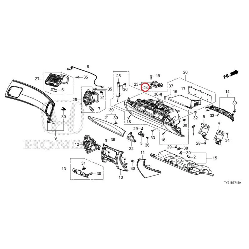 [NEW] JDM HONDA LEGEND HYBRID KC2 2016 Instrument panel garnish (passenger side) GENUINE OEM - Image 33