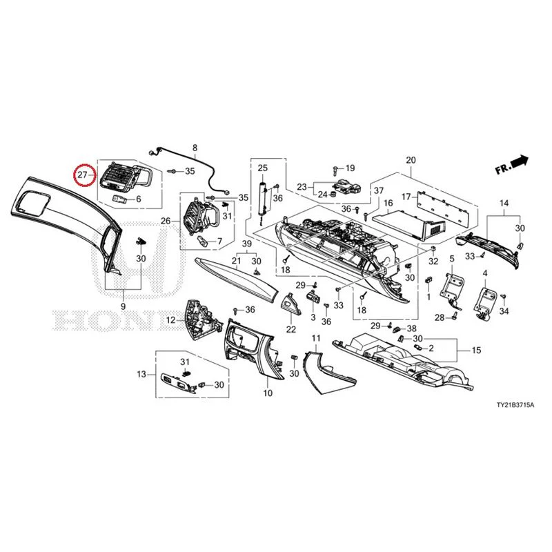[NEW] JDM HONDA LEGEND HYBRID KC2 2016 Instrument panel garnish (passenger side) GENUINE OEM - Image 37