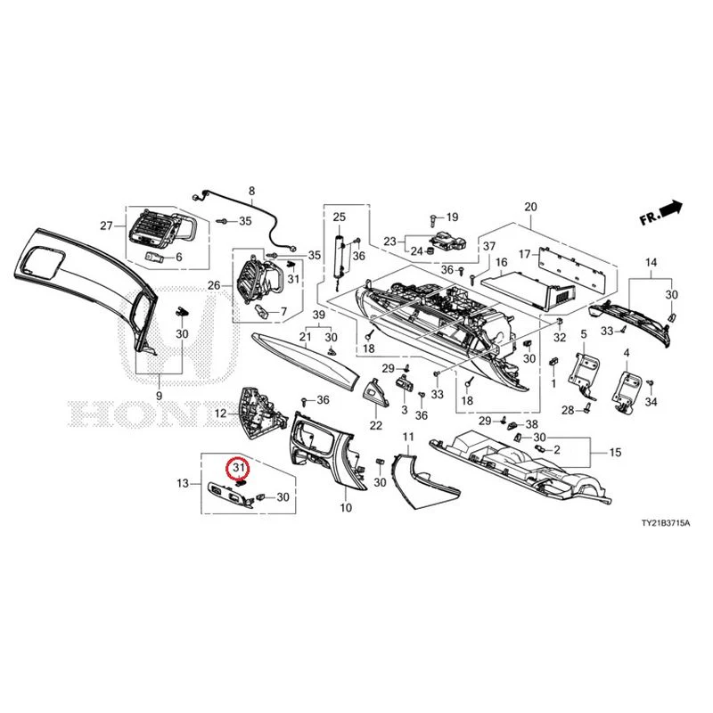 [NEW] JDM HONDA LEGEND HYBRID KC2 2016 Instrument panel garnish (passenger side) GENUINE OEM - Image 41