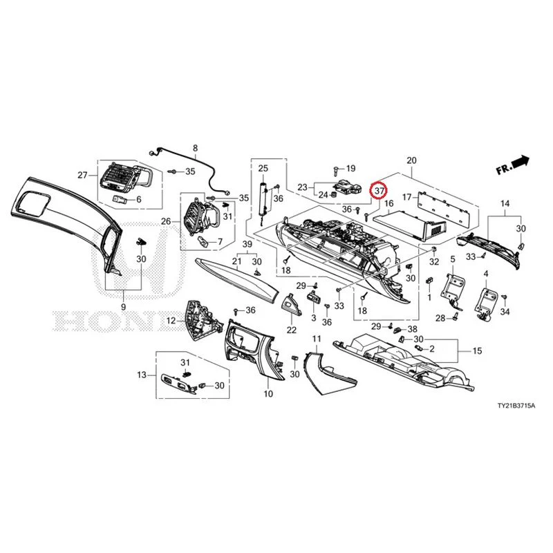 [NEW] JDM HONDA LEGEND HYBRID KC2 2016 Instrument panel garnish (passenger side) GENUINE OEM - Image 47