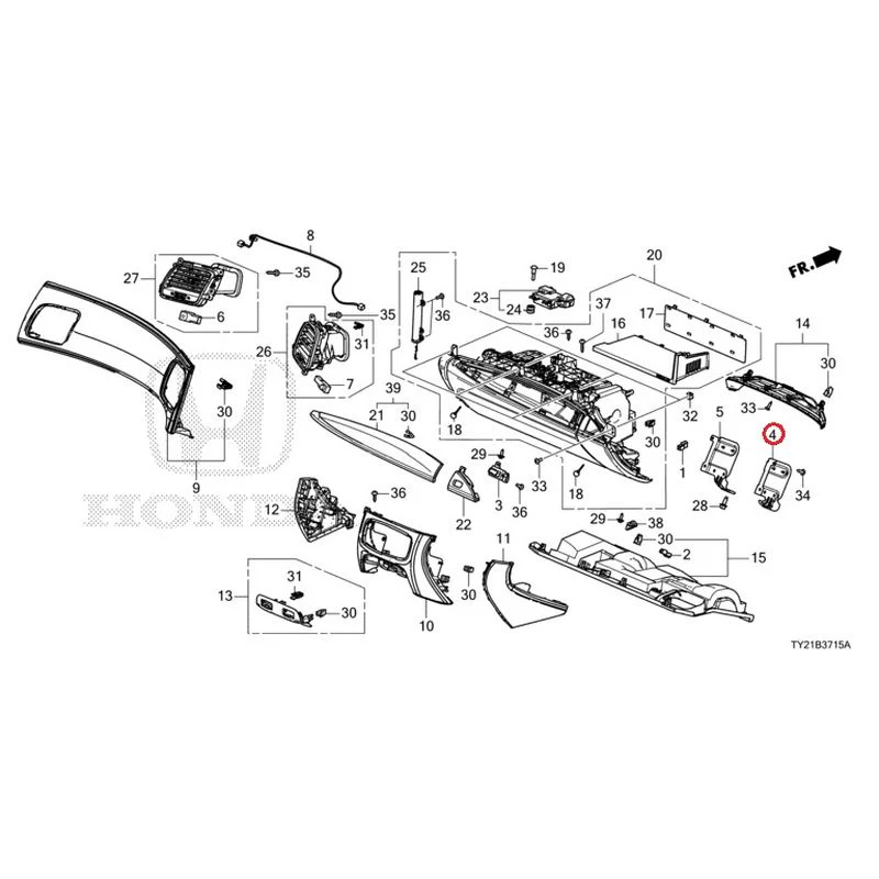 [NEW] JDM HONDA LEGEND HYBRID KC2 2016 Instrument panel garnish (passenger side) GENUINE OEM - Image 5