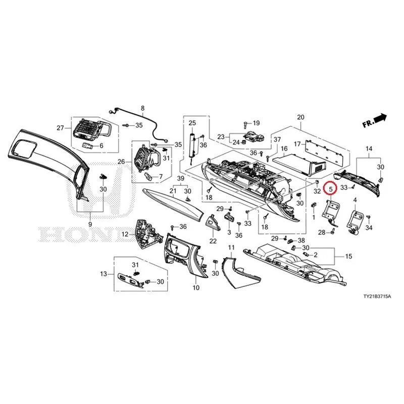 [NEW] JDM HONDA LEGEND HYBRID KC2 2016 Instrument panel garnish (passenger side) GENUINE OEM - Image 6