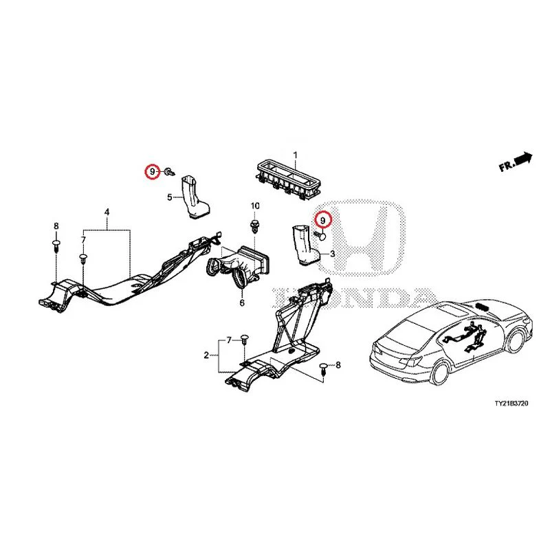 [NEW] JDM HONDA LEGEND HYBRID KC2 2016 Duct GENUINE OEM - Image 10