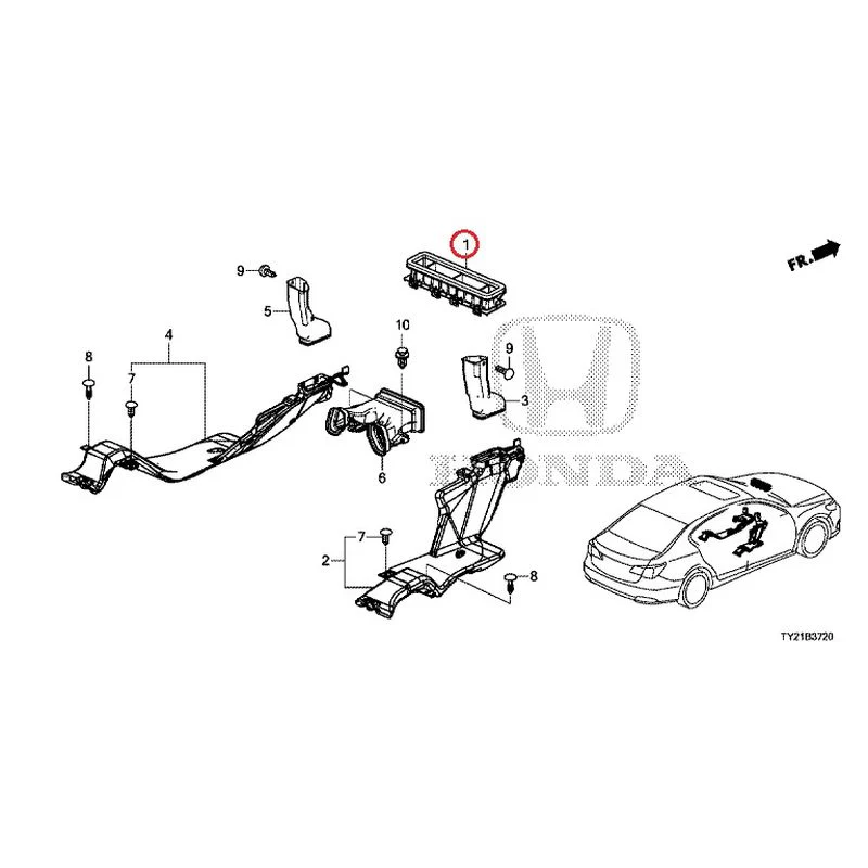 [NEW] JDM HONDA LEGEND HYBRID KC2 2016 Duct GENUINE OEM - Image 2