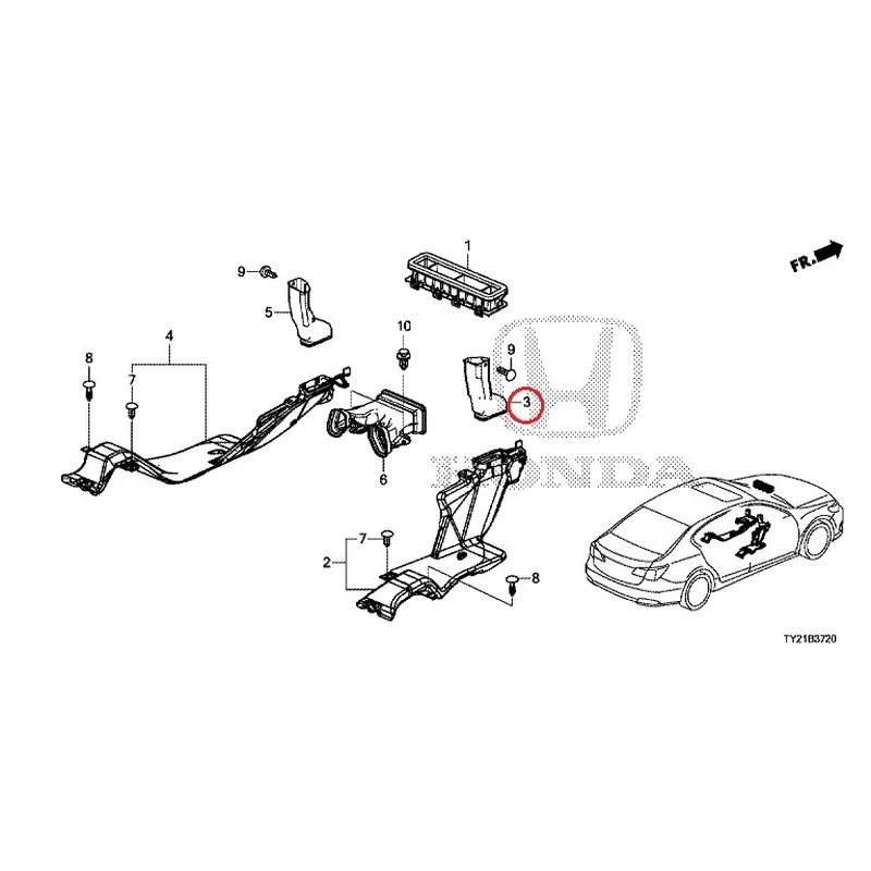 [NEW] JDM HONDA LEGEND HYBRID KC2 2016 Duct GENUINE OEM - Image 4
