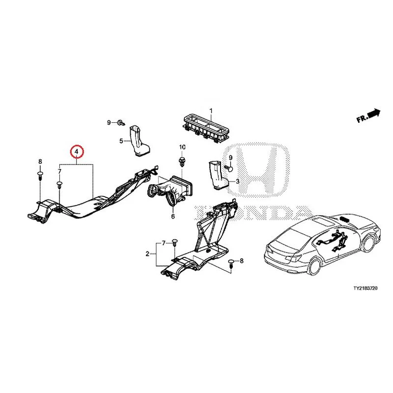 [NEW] JDM HONDA LEGEND HYBRID KC2 2016 Duct GENUINE OEM - Image 5