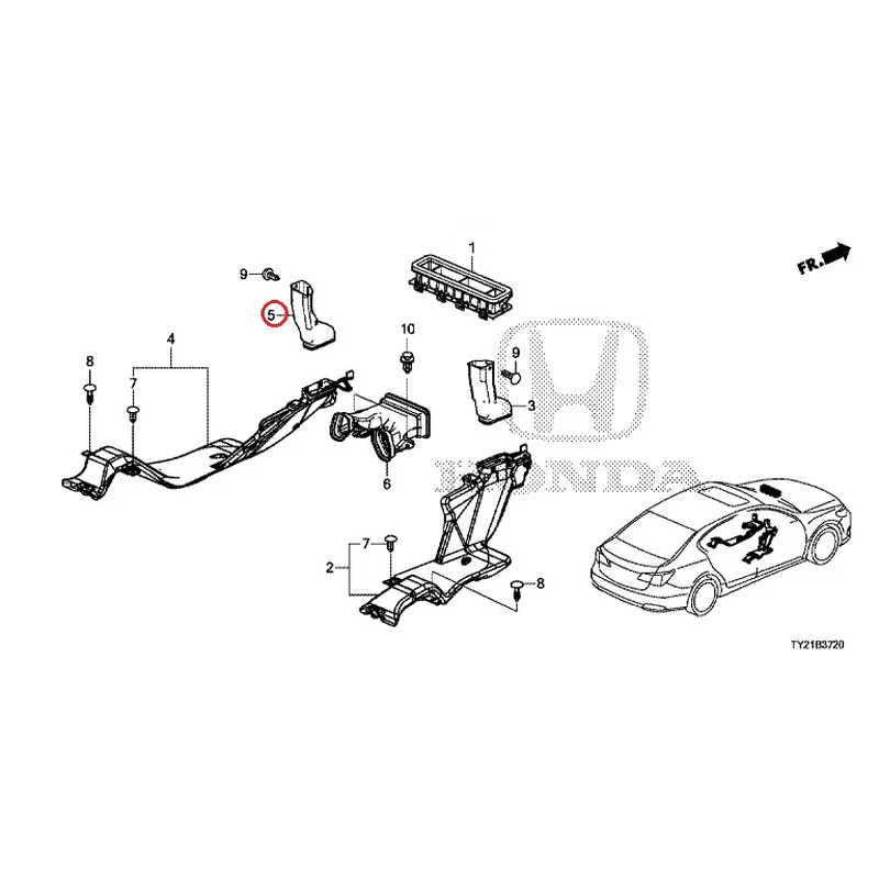 [NEW] JDM HONDA LEGEND HYBRID KC2 2016 Duct GENUINE OEM - Image 6