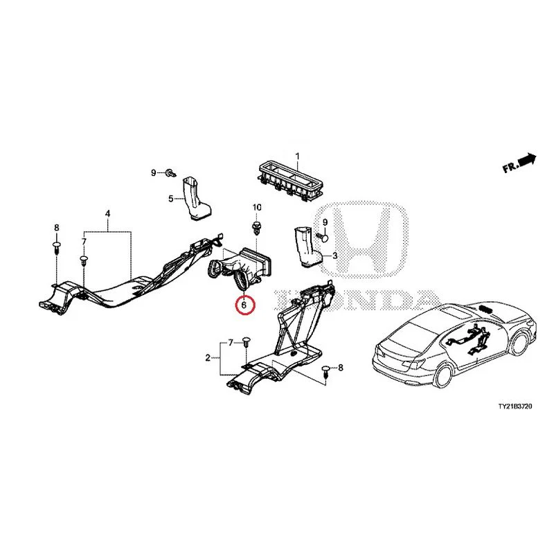 [NEW] JDM HONDA LEGEND HYBRID KC2 2016 Duct GENUINE OEM - Image 7