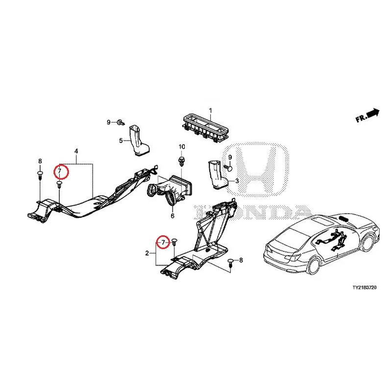 [NEW] JDM HONDA LEGEND HYBRID KC2 2016 Duct GENUINE OEM - Image 8