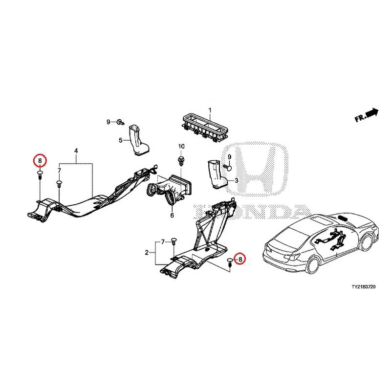 [NEW] JDM HONDA LEGEND HYBRID KC2 2016 Duct GENUINE OEM - Image 9