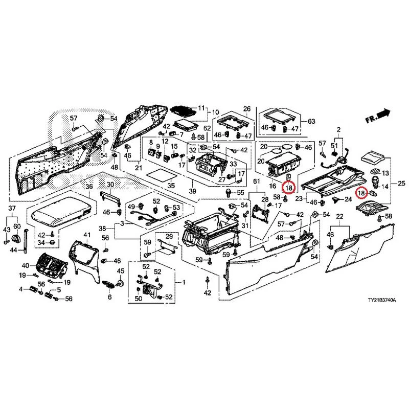 [NEW] JDM HONDA LEGEND HYBRID KC2 2016 Console GENUINE OEM - Image 20