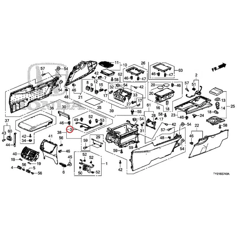 [NEW] JDM HONDA LEGEND HYBRID KC2 2016 Console GENUINE OEM - Image 4