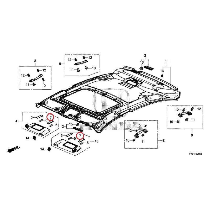 [NEW] JDM HONDA LEGEND HYBRID KC2 2016 Roof Lining GENUINE OEM - Image 12