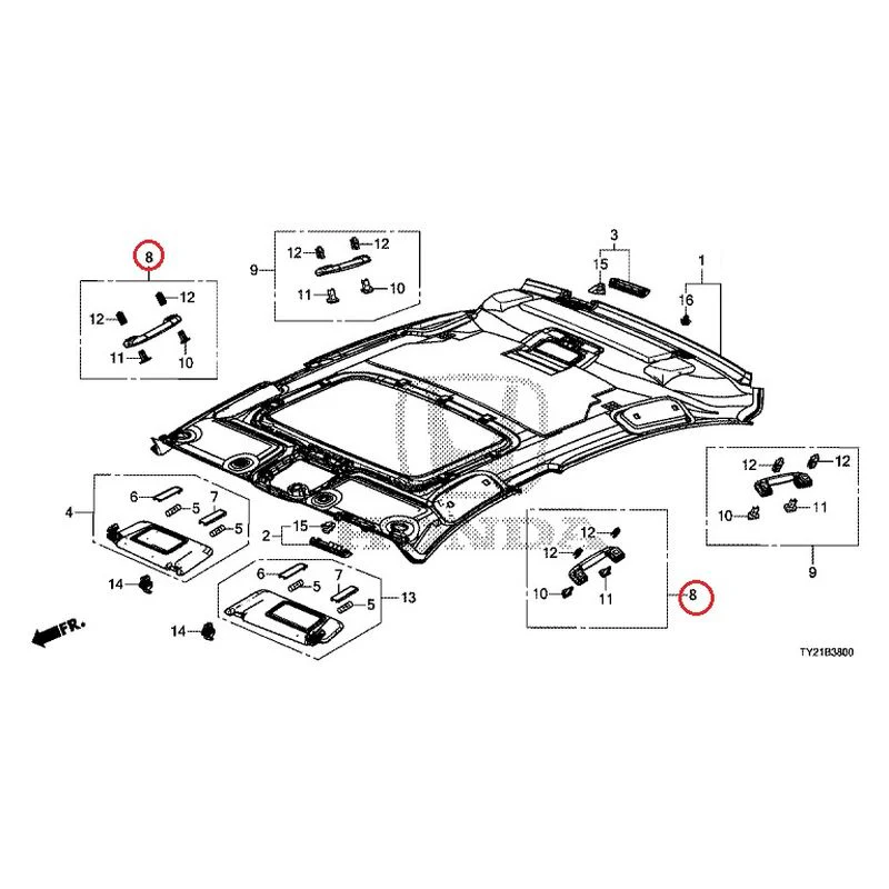 [NEW] JDM HONDA LEGEND HYBRID KC2 2016 Roof Lining GENUINE OEM - Image 13