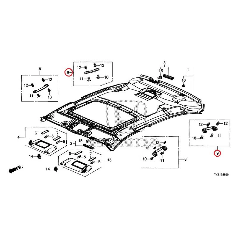 [NEW] JDM HONDA LEGEND HYBRID KC2 2016 Roof Lining GENUINE OEM - Image 15