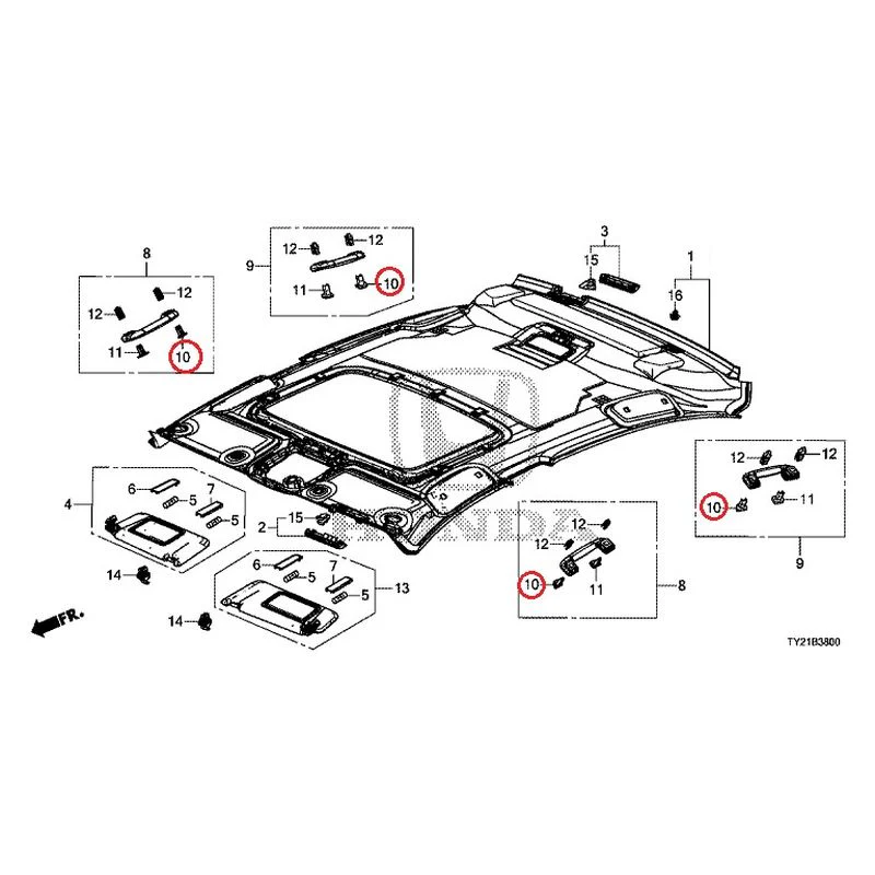 [NEW] JDM HONDA LEGEND HYBRID KC2 2016 Roof Lining GENUINE OEM - Image 18