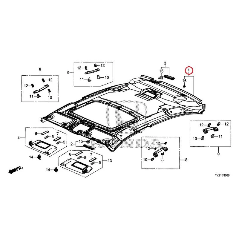 [NEW] JDM HONDA LEGEND HYBRID KC2 2016 Roof Lining GENUINE OEM - Image 2