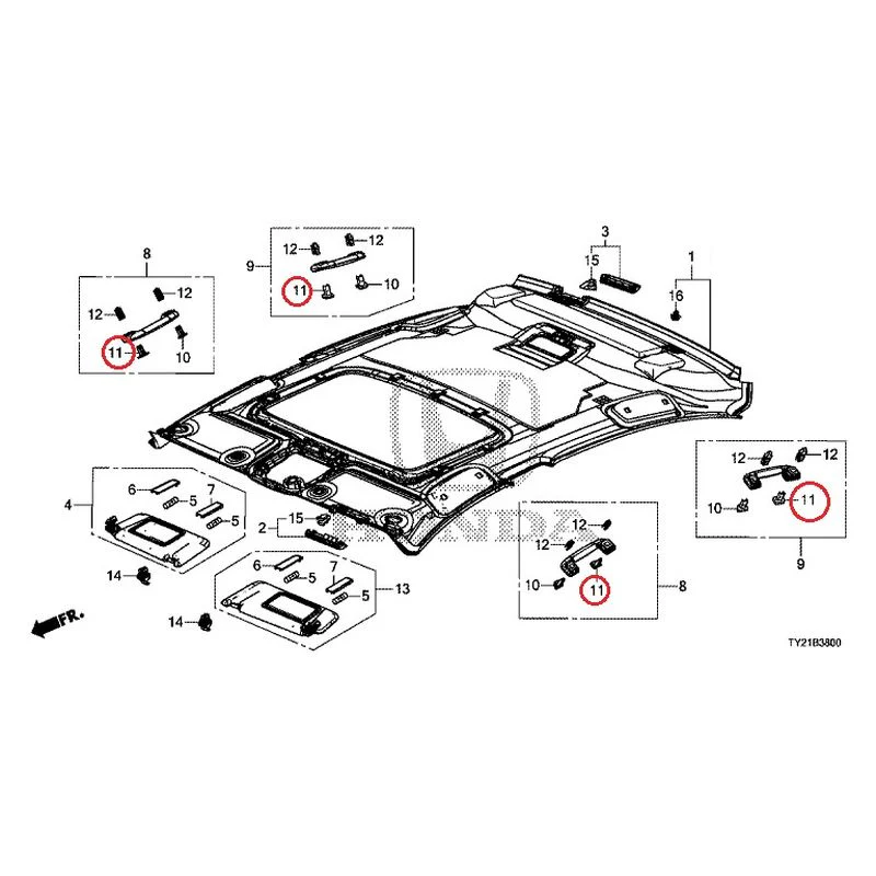 [NEW] JDM HONDA LEGEND HYBRID KC2 2016 Roof Lining GENUINE OEM - Image 20