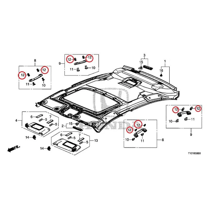 [NEW] JDM HONDA LEGEND HYBRID KC2 2016 Roof Lining GENUINE OEM - Image 21