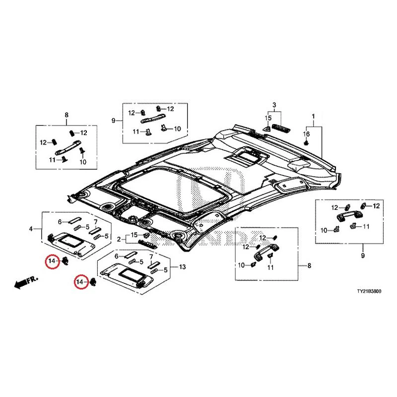 [NEW] JDM HONDA LEGEND HYBRID KC2 2016 Roof Lining GENUINE OEM - Image 24