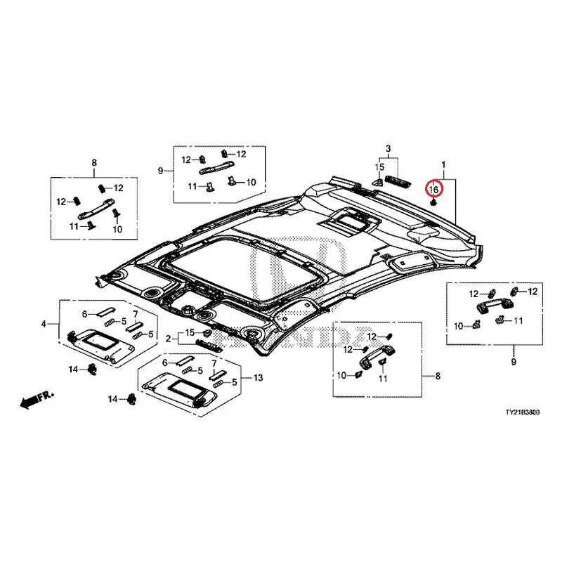 [NEW] JDM HONDA LEGEND HYBRID KC2 2016 Roof Lining GENUINE OEM - Image 27