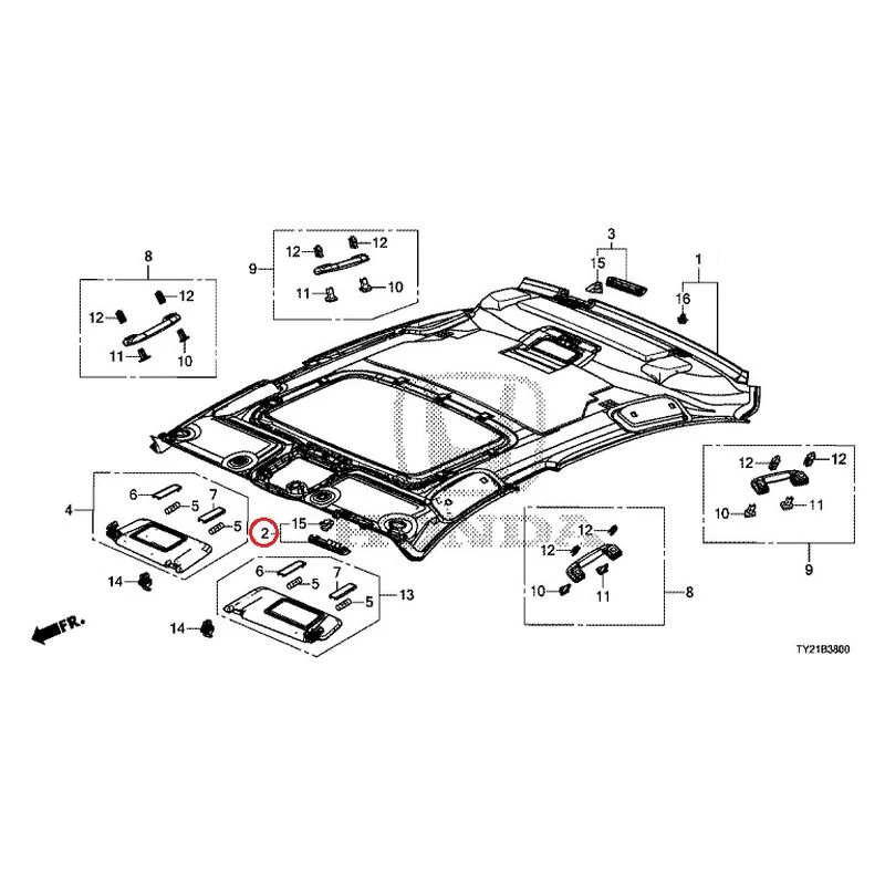 [NEW] JDM HONDA LEGEND HYBRID KC2 2016 Roof Lining GENUINE OEM - Image 4