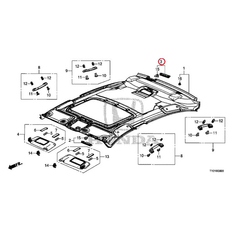 [NEW] JDM HONDA LEGEND HYBRID KC2 2016 Roof Lining GENUINE OEM - Image 6