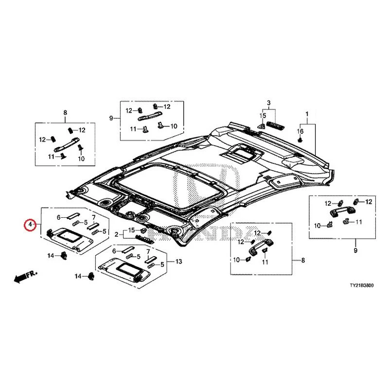 [NEW] JDM HONDA LEGEND HYBRID KC2 2016 Roof Lining GENUINE OEM - Image 8