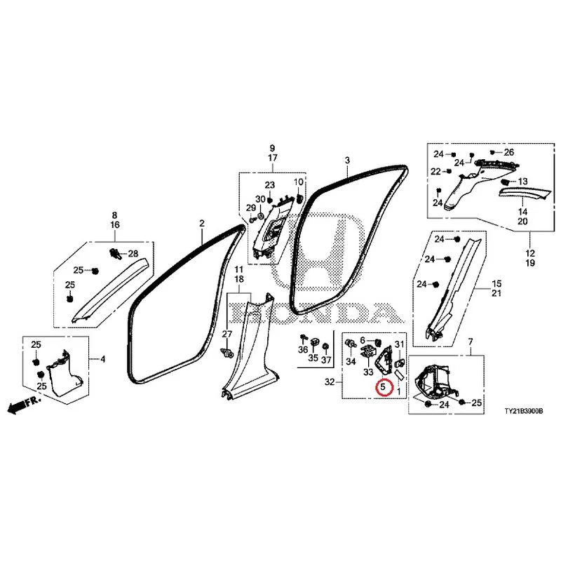 [NEW] JDM HONDA LEGEND HYBRID KC2 2016 Pillar Garnish GENUINE OEM - Image 10