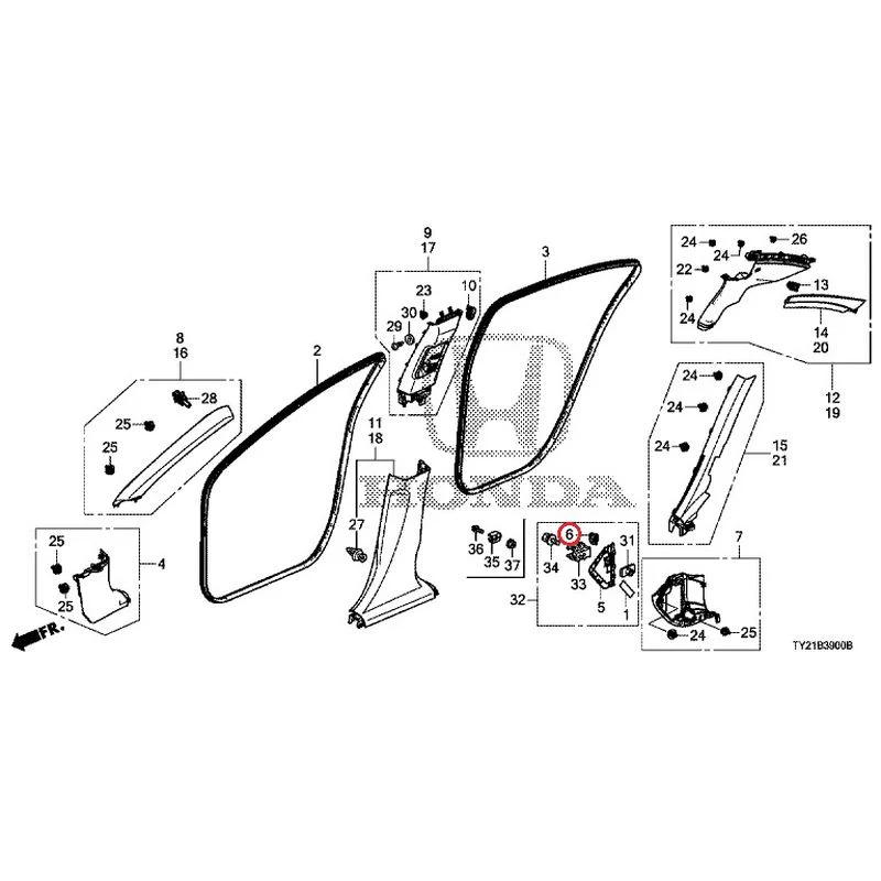 [NEW] JDM HONDA LEGEND HYBRID KC2 2016 Pillar Garnish GENUINE OEM - Image 11
