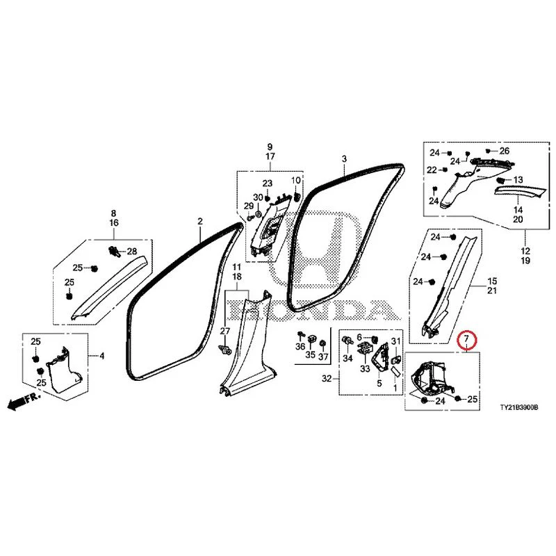 [NEW] JDM HONDA LEGEND HYBRID KC2 2016 Pillar Garnish GENUINE OEM - Image 14