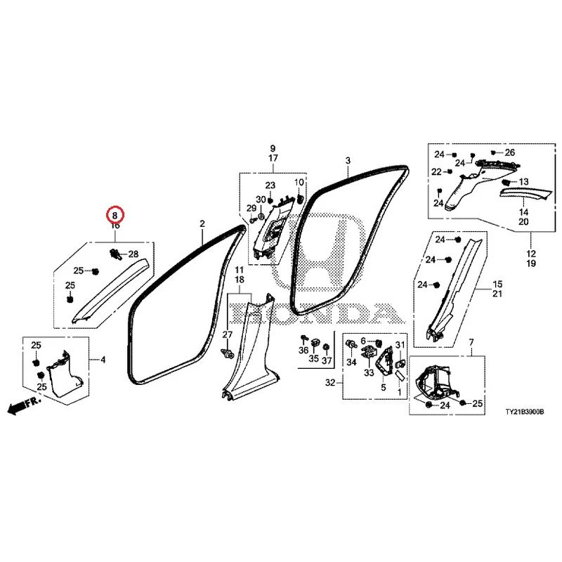 [NEW] JDM HONDA LEGEND HYBRID KC2 2016 Pillar Garnish GENUINE OEM - Image 15