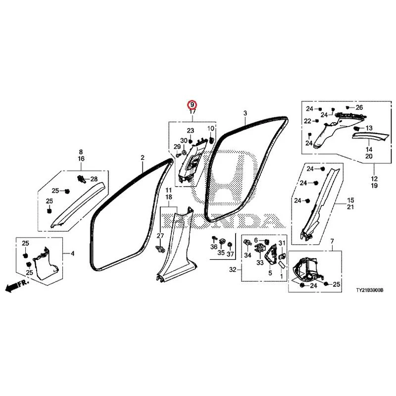 [NEW] JDM HONDA LEGEND HYBRID KC2 2016 Pillar Garnish GENUINE OEM - Image 18