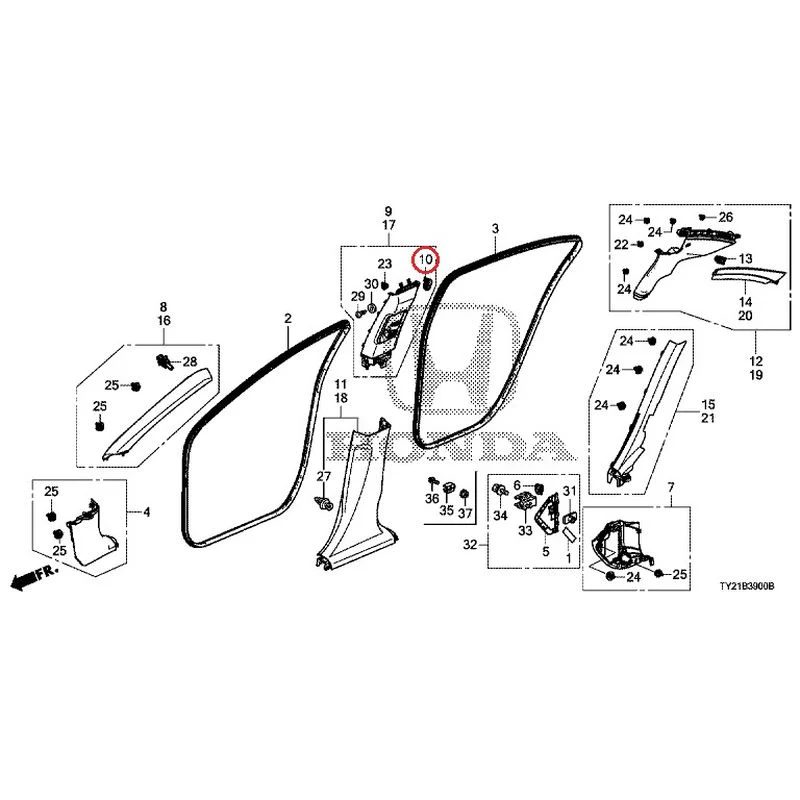 [NEW] JDM HONDA LEGEND HYBRID KC2 2016 Pillar Garnish GENUINE OEM - Image 19