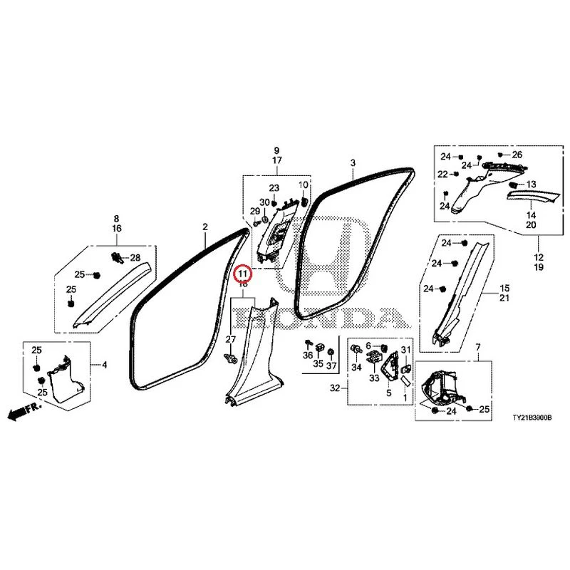 [NEW] JDM HONDA LEGEND HYBRID KC2 2016 Pillar Garnish GENUINE OEM - Image 22