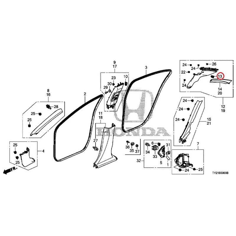 [NEW] JDM HONDA LEGEND HYBRID KC2 2016 Pillar Garnish GENUINE OEM - Image 25
