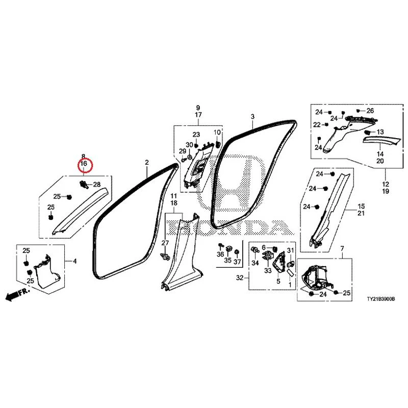 [NEW] JDM HONDA LEGEND HYBRID KC2 2016 Pillar Garnish GENUINE OEM - Image 30