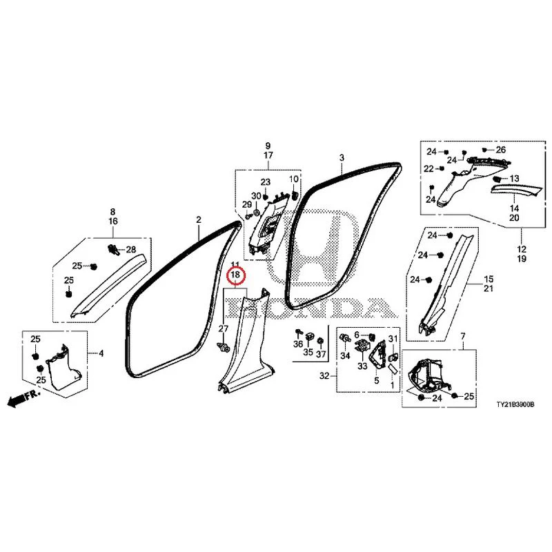 [NEW] JDM HONDA LEGEND HYBRID KC2 2016 Pillar Garnish GENUINE OEM - Image 35