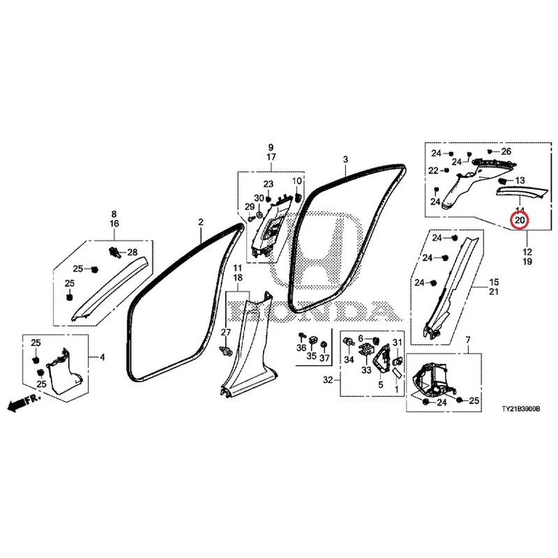 [NEW] JDM HONDA LEGEND HYBRID KC2 2016 Pillar Garnish GENUINE OEM - Image 38
