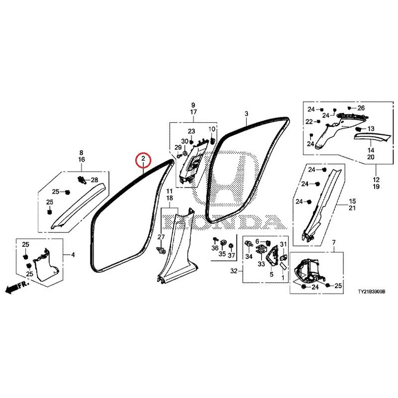 [NEW] JDM HONDA LEGEND HYBRID KC2 2016 Pillar Garnish GENUINE OEM - Image 4