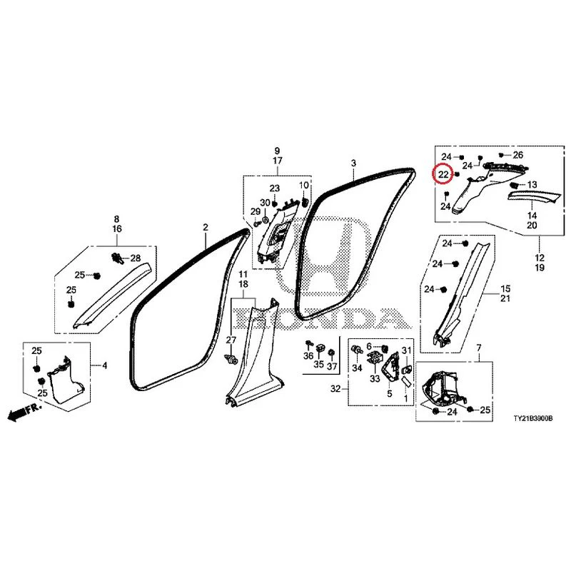 [NEW] JDM HONDA LEGEND HYBRID KC2 2016 Pillar Garnish GENUINE OEM - Image 42