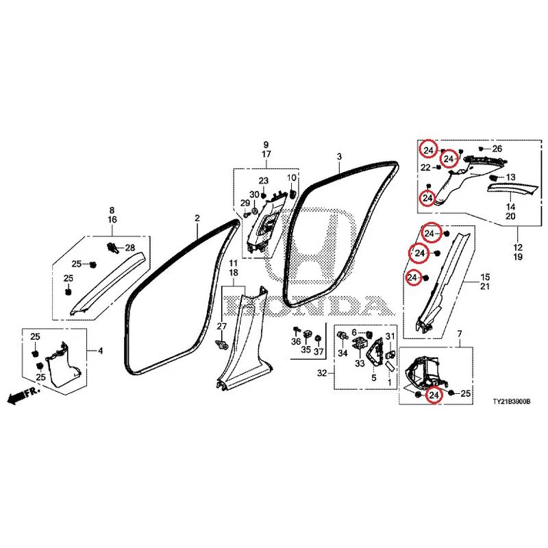 [NEW] JDM HONDA LEGEND HYBRID KC2 2016 Pillar Garnish GENUINE OEM - Image 44